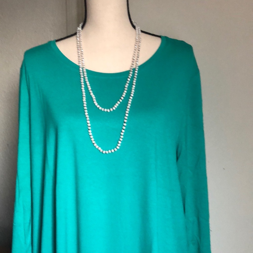 NWTAttractive greenish teal 3/4 sleeve XL blouse .
